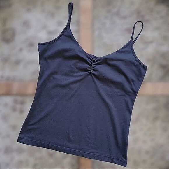 Vtg 90s MEXX black shirred v-neck camisole - Picture 3 of 12